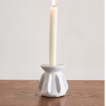 White Ceramic Taper Candle Holder