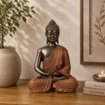 Meditative Buddha, Black & Orange