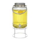 ORCHID 6L GLASS DISPENSER WITH METAL HANDLE AND STAND