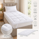 Prima Microfiber Single Mattress Topper-90x200cm-WHITE