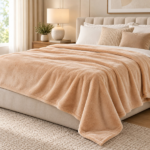 Mellow - King Micro Flannel Blanket - 240x220 cm - Beige