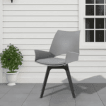 ZYRA FIBRE CAFÉ CHAIR WITH REVOLVING MECHANISM - GREY