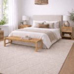 Cloud Geometrical Fur rug-Beige