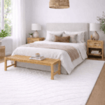 Wind Carved Rabbit Fur Rug White | Premium Soft Rug
