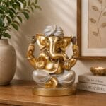 Small Pagadi Ganesha – Gold & Grey