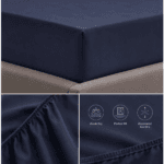 Essential Single Fitted Sheet 90 x 200 + 25 cm - Navy