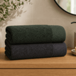 Essential Bath Towel Set of 2 - 70x130 - Grey & Green